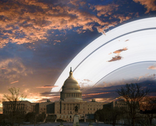 Illustration for article titled Impressive image of Earth surrounded by Saturn's rings